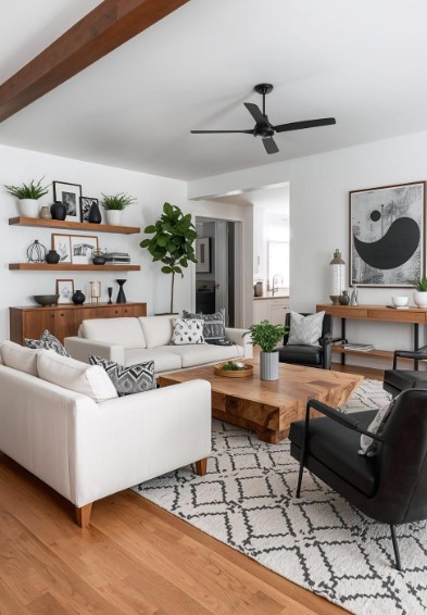 Accent White and Wood with Black