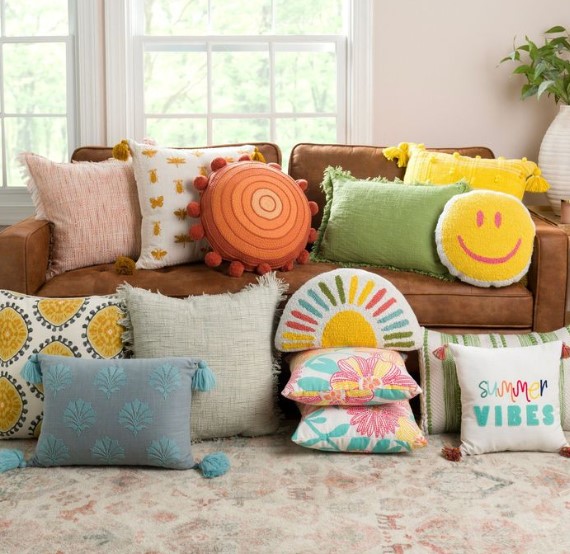 Add Colorful Throw Pillows