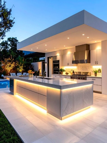 All-White Outdoor Kitchen