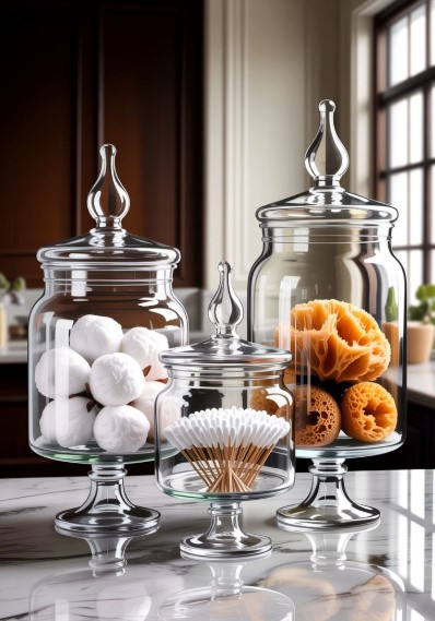 Apothecary Jars for Cotton Balls