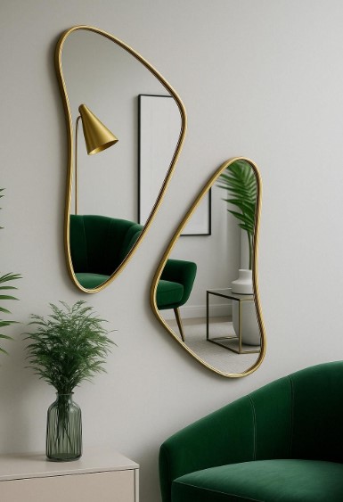 Asymmetrical Metal Wall Mirrors