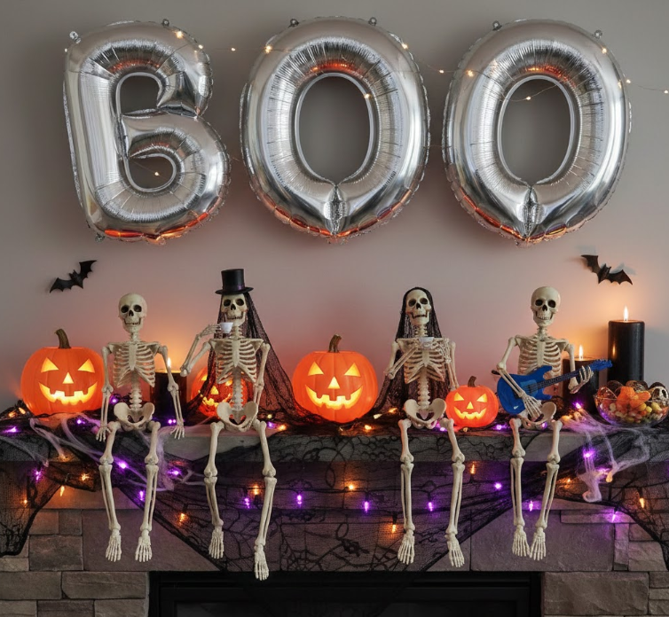 BOO Balloons and Skeleton Fun