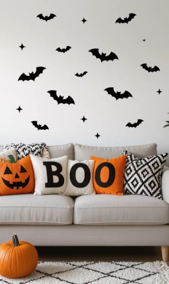 “BOO” Pillows and Subtle Bats