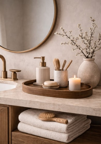Bath Trays for a Spa Feel