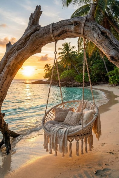 Beach-Style Rope Hammock