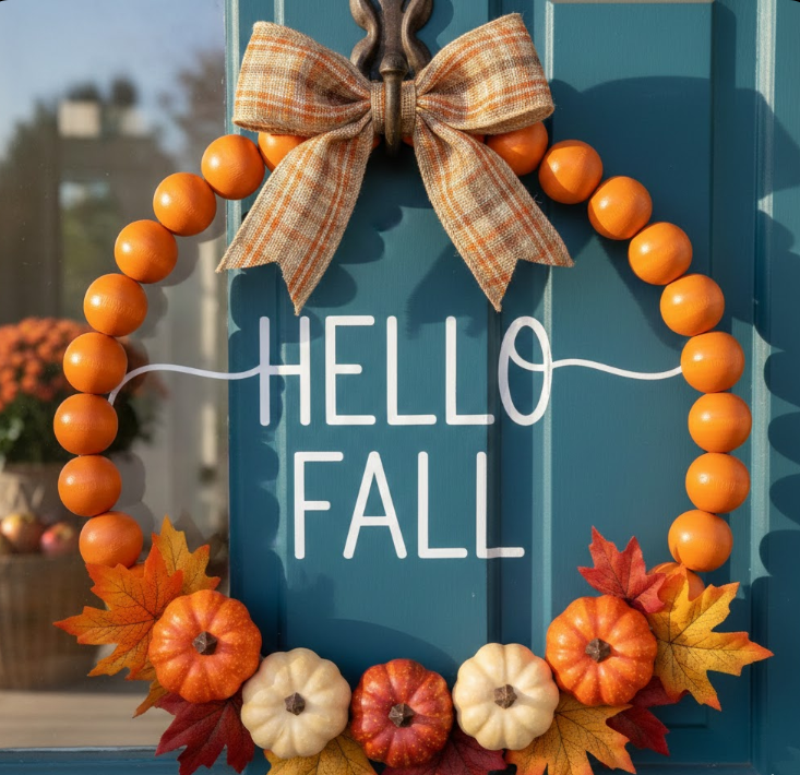 Beaded Orange Hello Fall