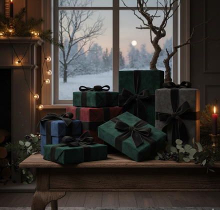 Black Velvet Bows on Presents