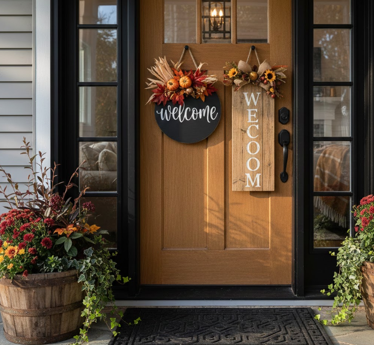 Black and Wood Welcome