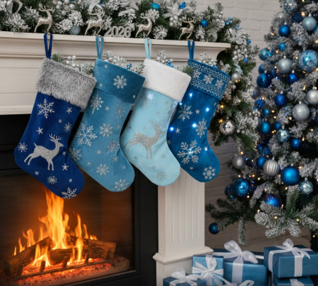 Blue Christmas Stockings