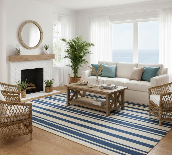 Blue Stripe Area Rugs