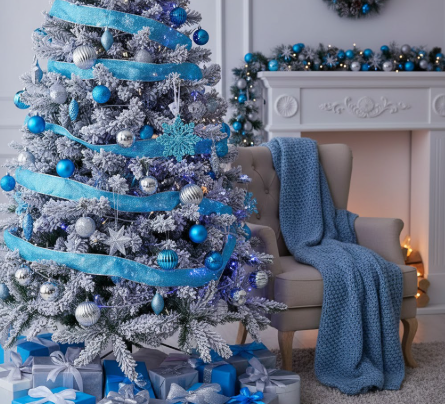 Blue-and-Silver Decorations