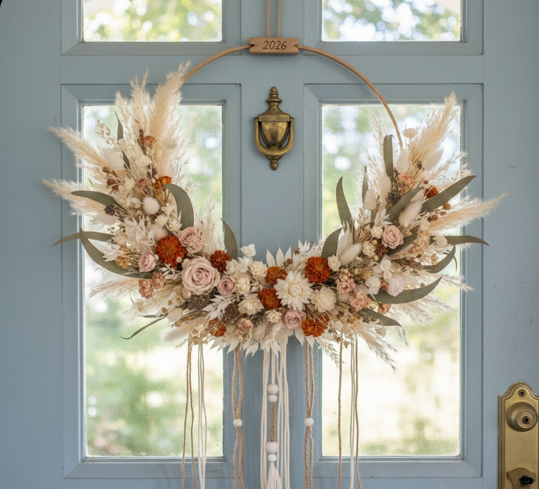 Boho Dried Flower Hoop