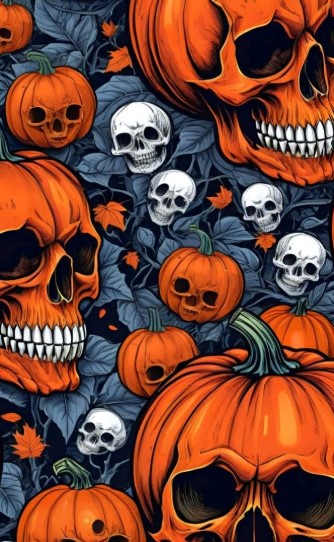 Bold Skulls and Orange Pumpkins