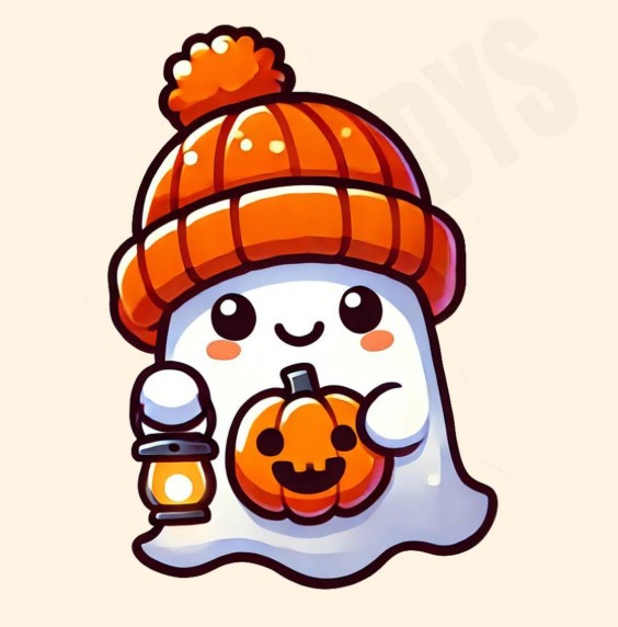 Boo with a Pumpkin Hat Ghost 