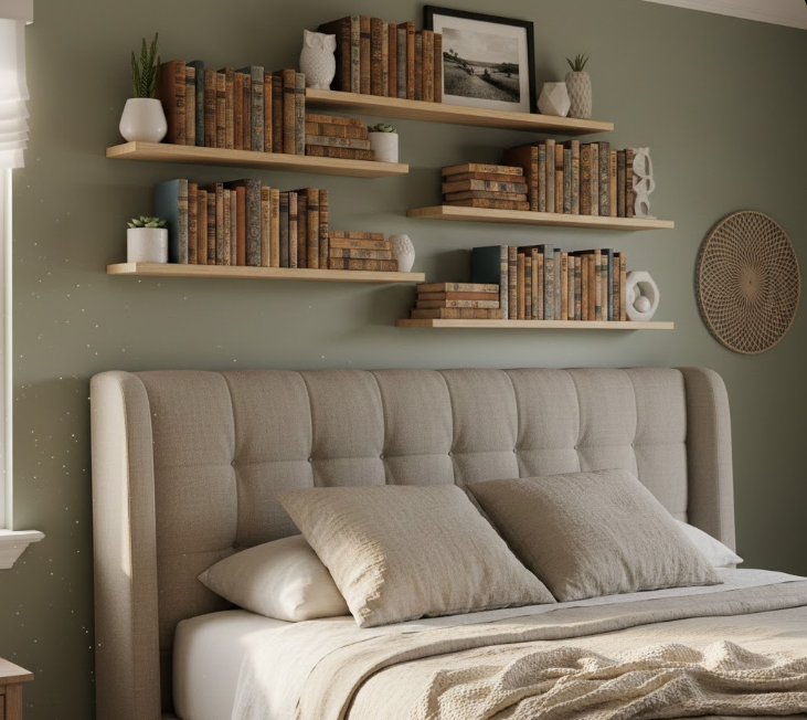 Book Ledges Above the Bed