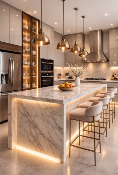  Brass Kitchen Island