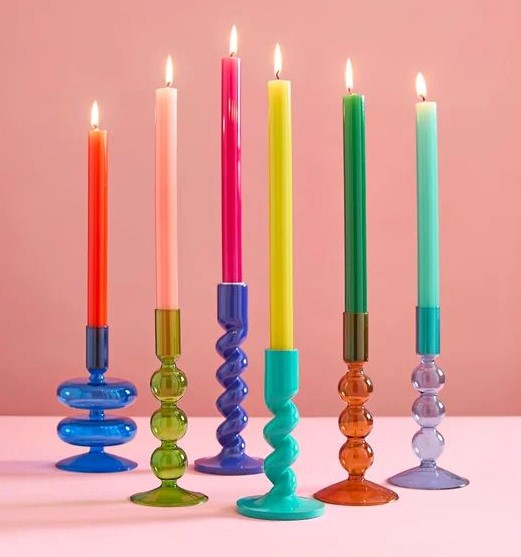 Brightly Colored Candle Holders