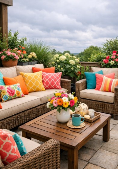 Brightly Colored Outdoor Throw Pillows