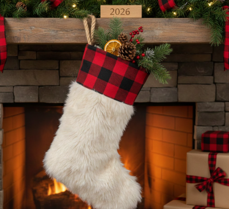 Buffalo Plaid & Faux Fur Stocking
