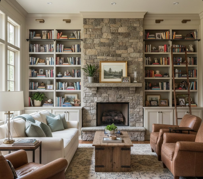 Built-In Bookshelves