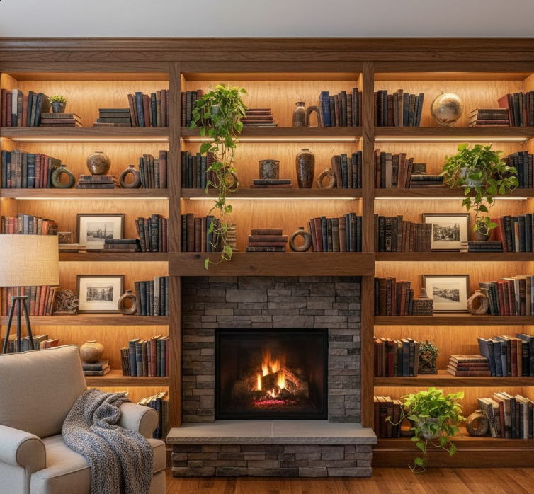 Built-In Bookshelves