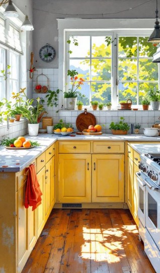 Buttery Yellow Cabinets