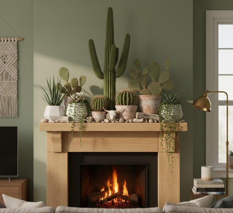 Cactus Garden on Mantelpieces