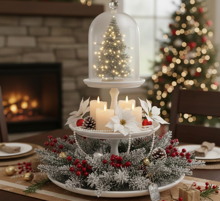 Cake Stand Christmas Table Centerpiece
