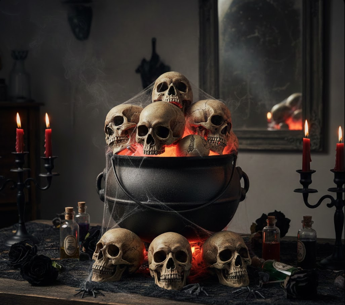 Cauldron of Skulls and Flickering Shadows
