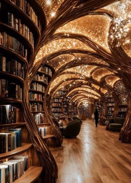 Ceiling-High Bookshelves