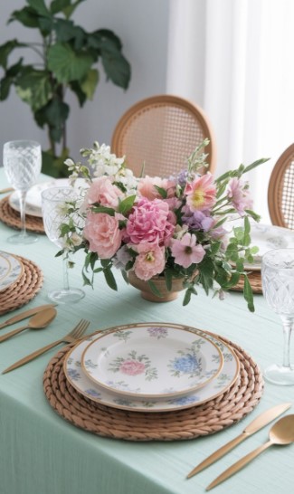 Ceramic Spring-Inspired Dinnerware