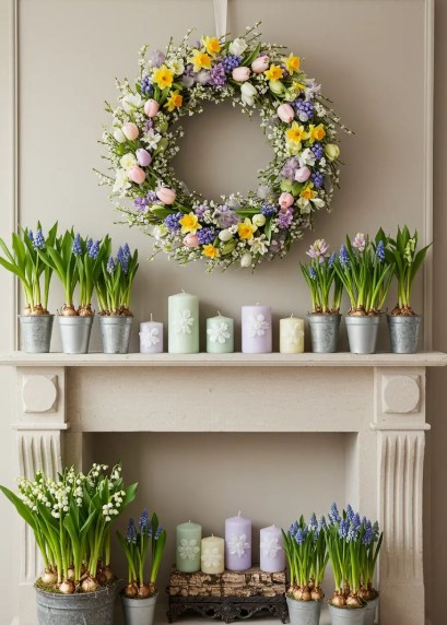 Elegant Spring Mantel Decor