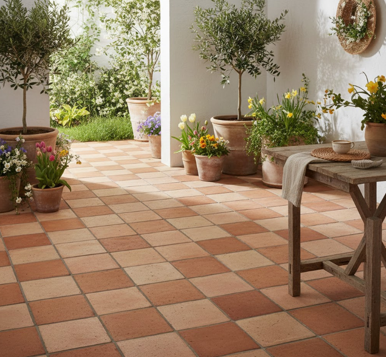 Checkerboard Terracotta Tiles