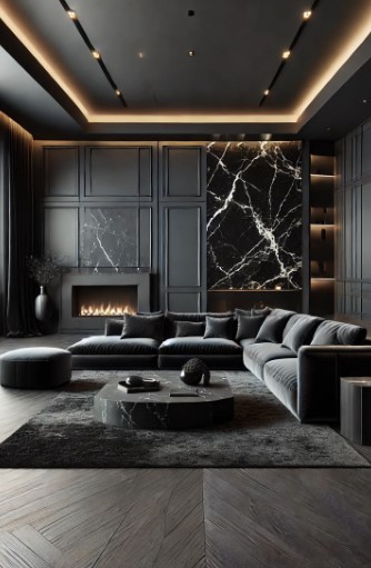 Chic Black with Marble Accents