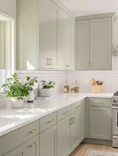 Choose White Countertops With Sage