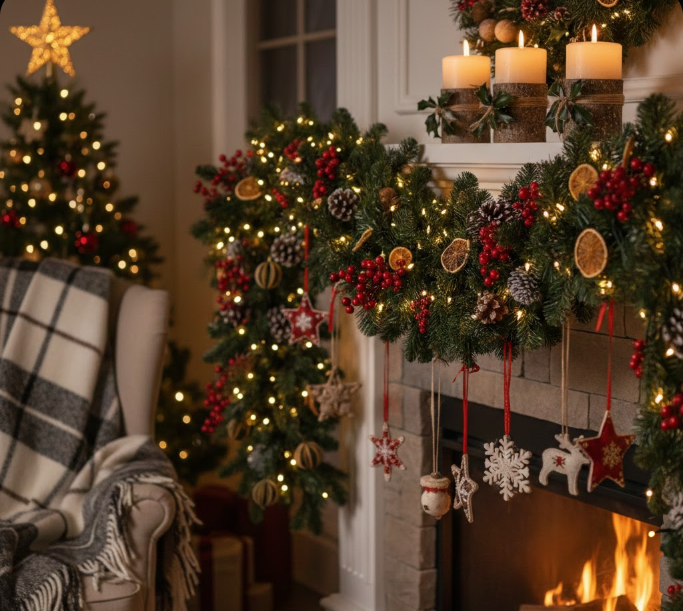 Christmas Mantel Garlands