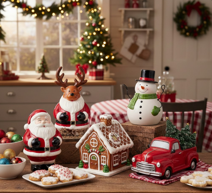 Christmas-Themed Cookie Jar Collection