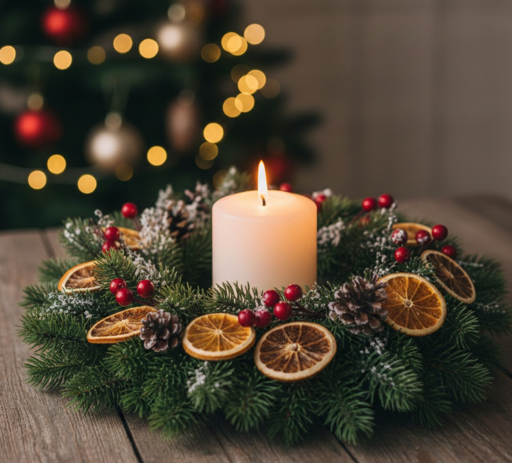 Christmas Wreath Candle