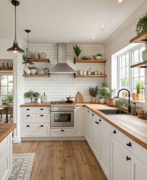 Classic White and Warm Wood