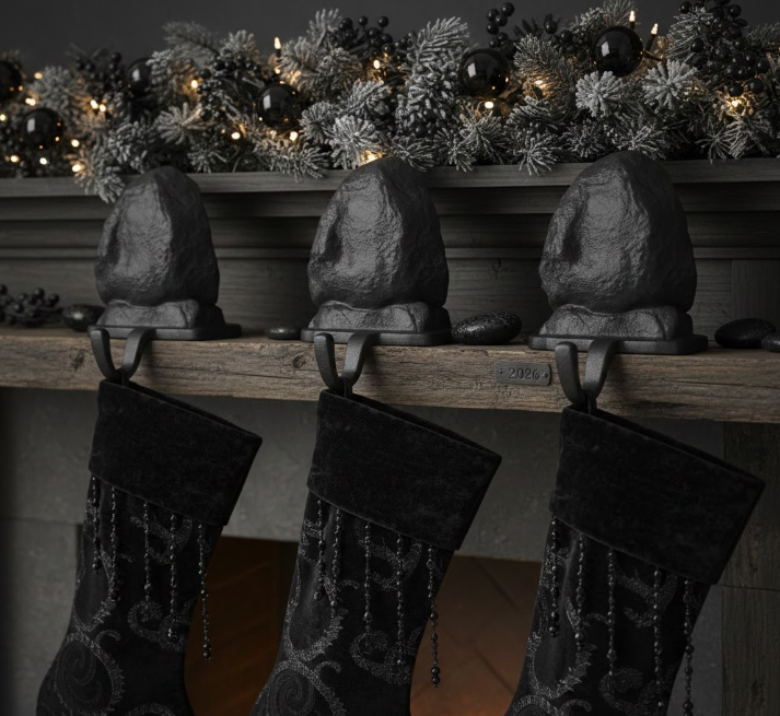  Coal Black Stocking Holders
