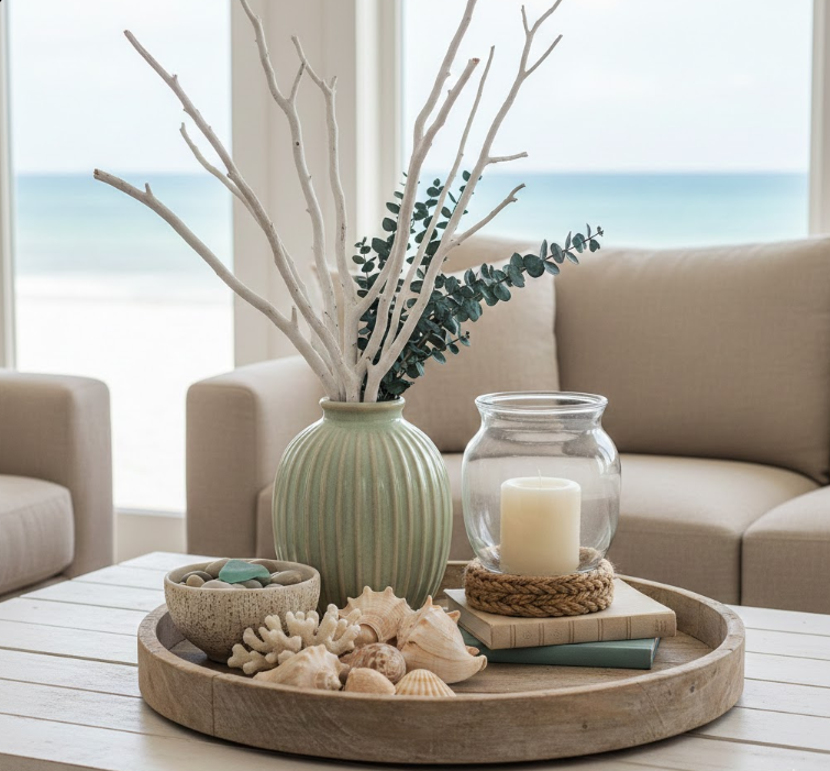 Coastal-Inspired Coffee Table Tray