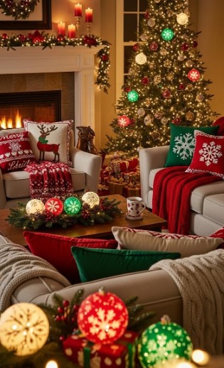 Colorful Christmas Living Room