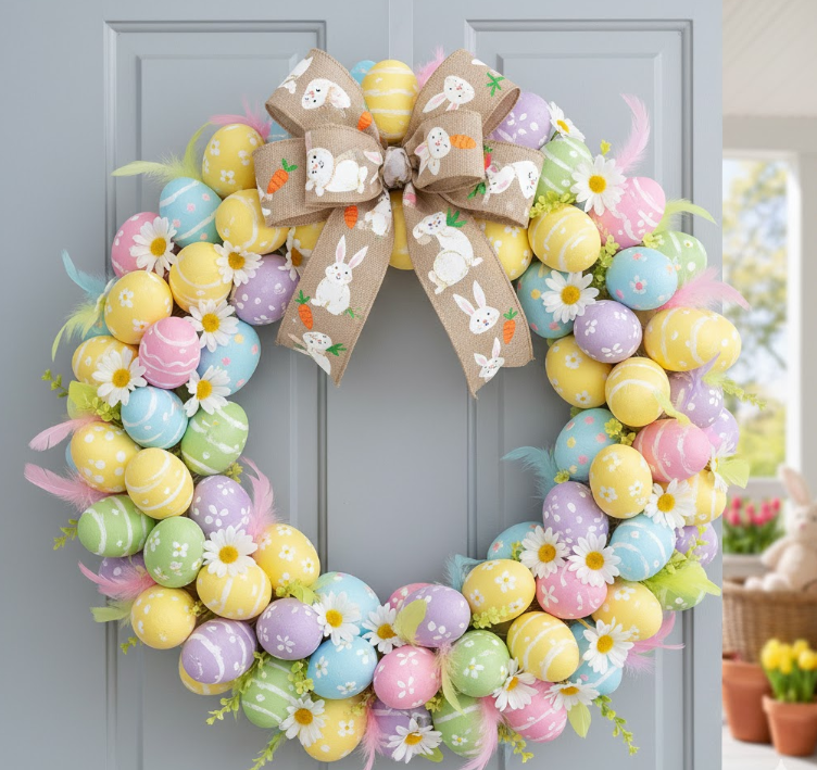 Colorful Easter Egg Wreath