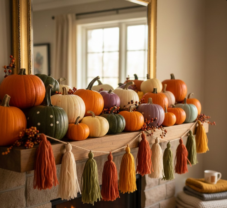 Colorful Pumpkins and Tassels