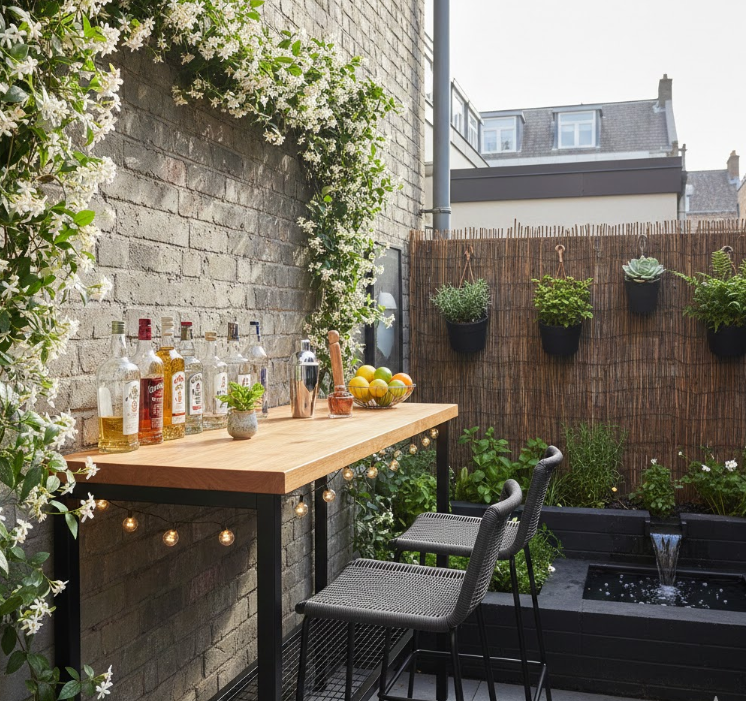 Compact Outdoor Bar or Drinks Ledge