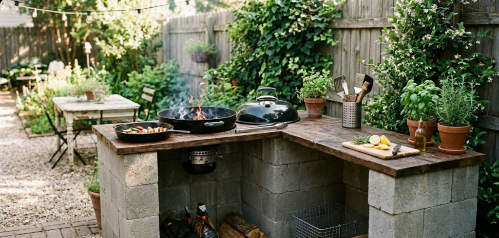 Concrete Block Cooking Counter