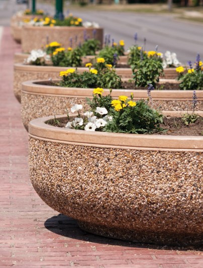 Concrete Curb Planters