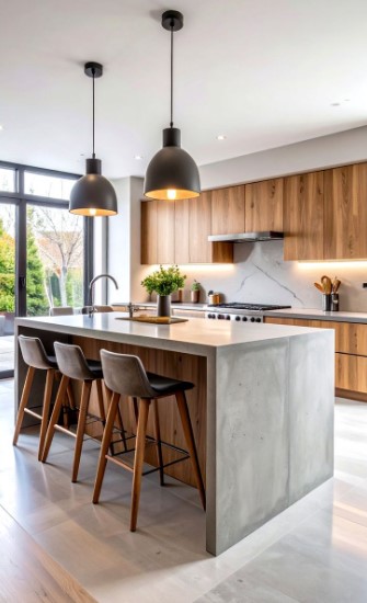 Concrete Kitchen Island