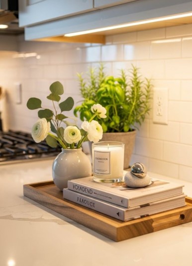 Coordinated Tray on the Countertop
