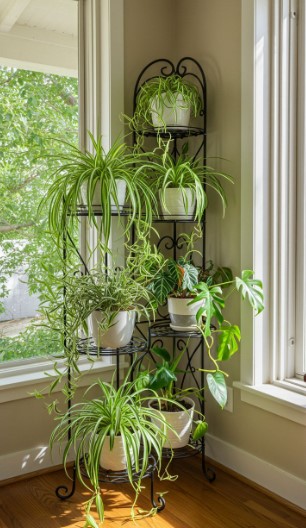  Corner Filled with Spider Plants